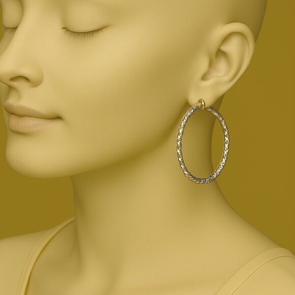 Silver-Tone Twisted Wire Hoop Earrings – 1.25" Classic Lightweight Hoops Women - Picture 1 of 8